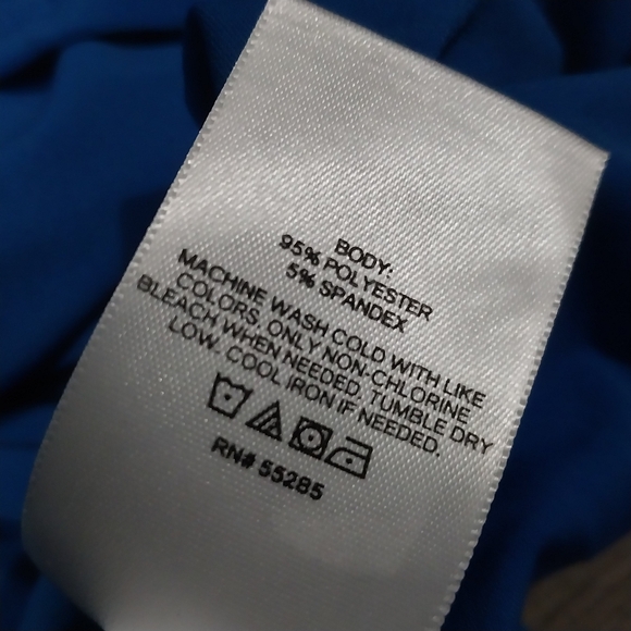 Express Peplum Draped Top Size Large Womens Blue V Neck Short Sleeve Blouse - Picture 8 of 8